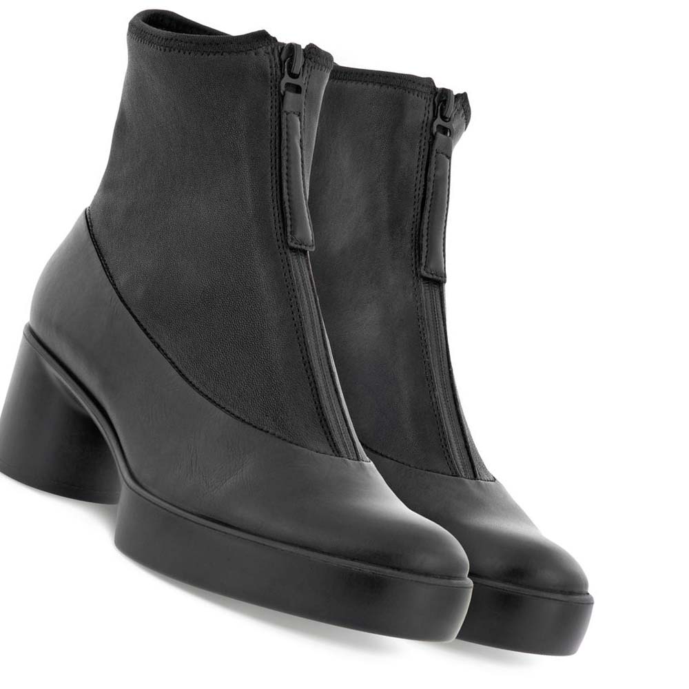 Women's Ecco Shape Sculpted Motion 35 Zip Boots Black | USA 35RVD